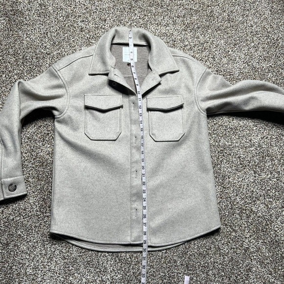 NWOT Avec Les Fille Shirt Jacket Small Button Down Shacket Melange Oatmeal Beige - Picture 9 of 9